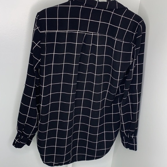 Urban Planet Women’s Black and White Button Up Long Sleeve Top - Picture 5 of 6